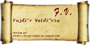 Fejér Valéria névjegykártya