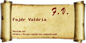 Fejér Valéria névjegykártya